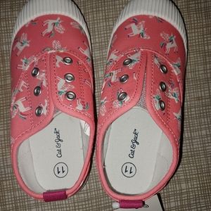Size 11 Toddler Girls Sneaker Peach/Pink/White/Green. Cat & Jack New with Tag